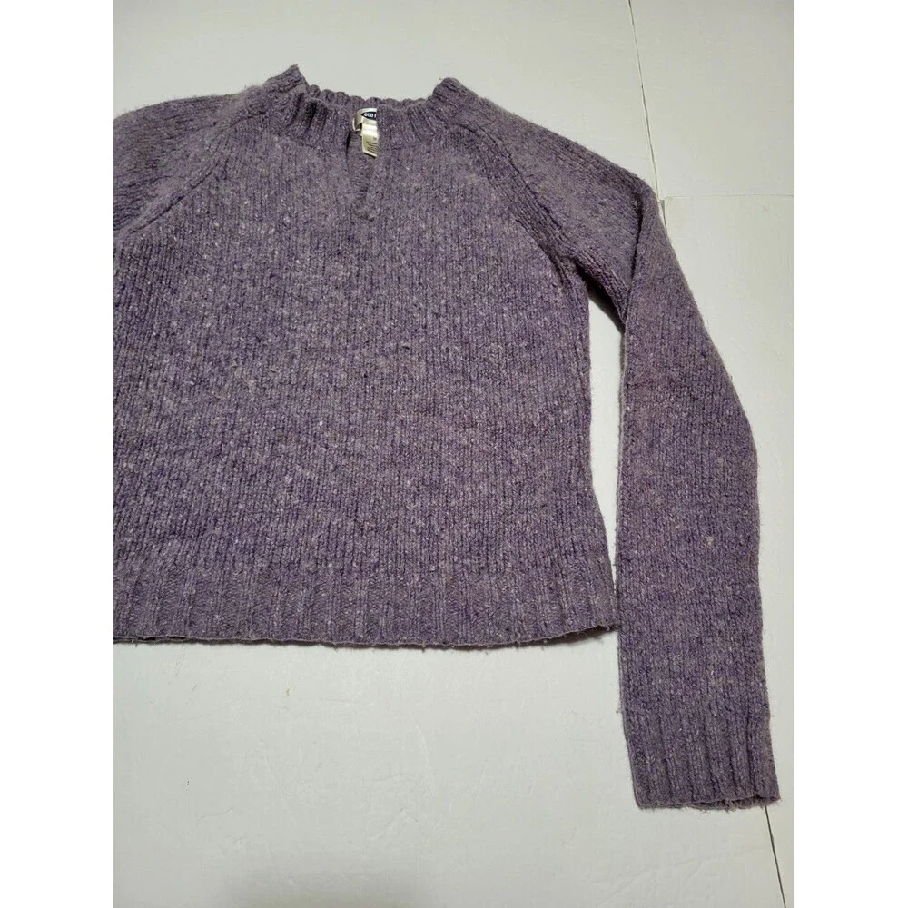 (#L7) Old Navy Knit V-neck Pullover Sweater Youth Size Medium Purple Lambs Wool